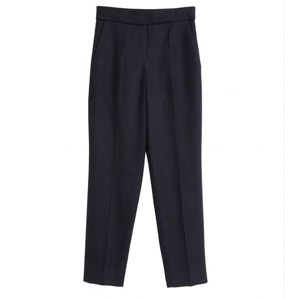 Babaton Conan Atelier Career Wool Cashmere Blend Pants Mini Stripe Navy/Gray 0 - Picture 1 of 12